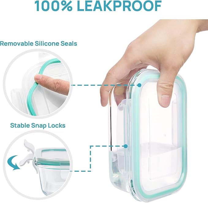 8 Pack Glass Food Storage Containers