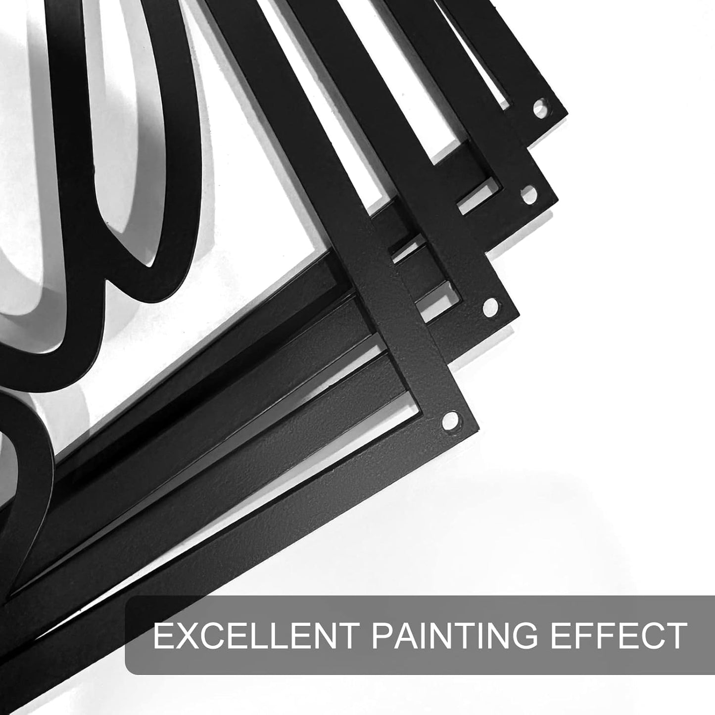 Glamativity 4 Pack Black Abstract Metal Wall Art
