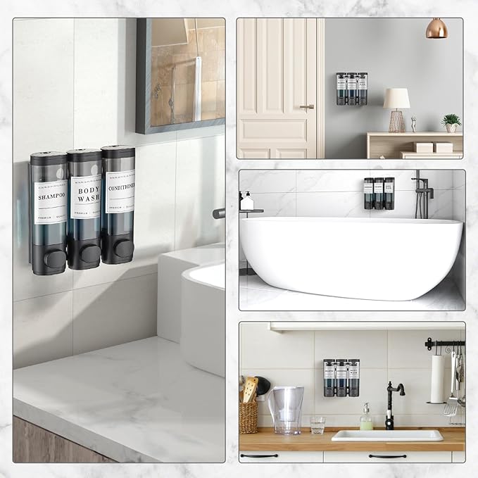 Shampoo and Conditioner ,Shower Soap Dispenser 3 Chambers