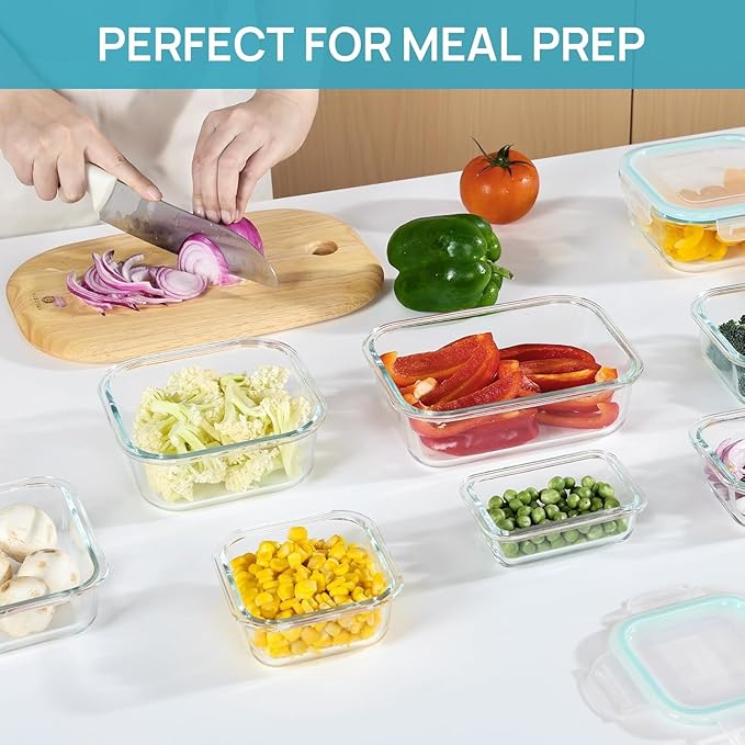 8 Pack Glass Food Storage Containers