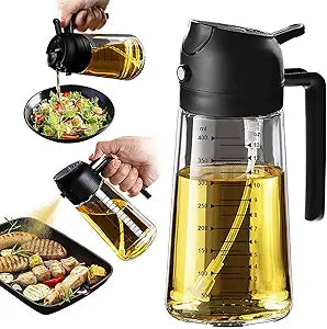Trend Plain 16oz/470ml Glass Olive Oil Sprayer for Cooking – 2 in 1