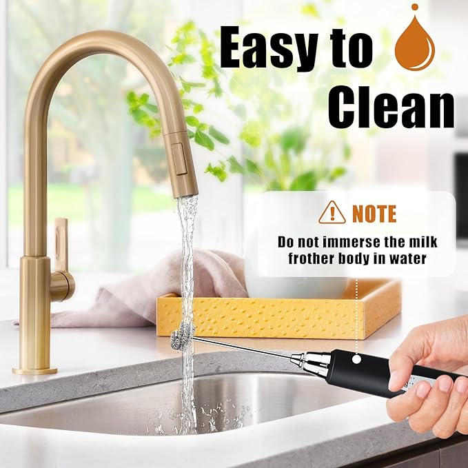 Black Milk Frother Wand for Coffee