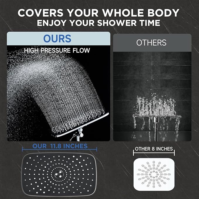 Wide Rain Shower Head with Handheld