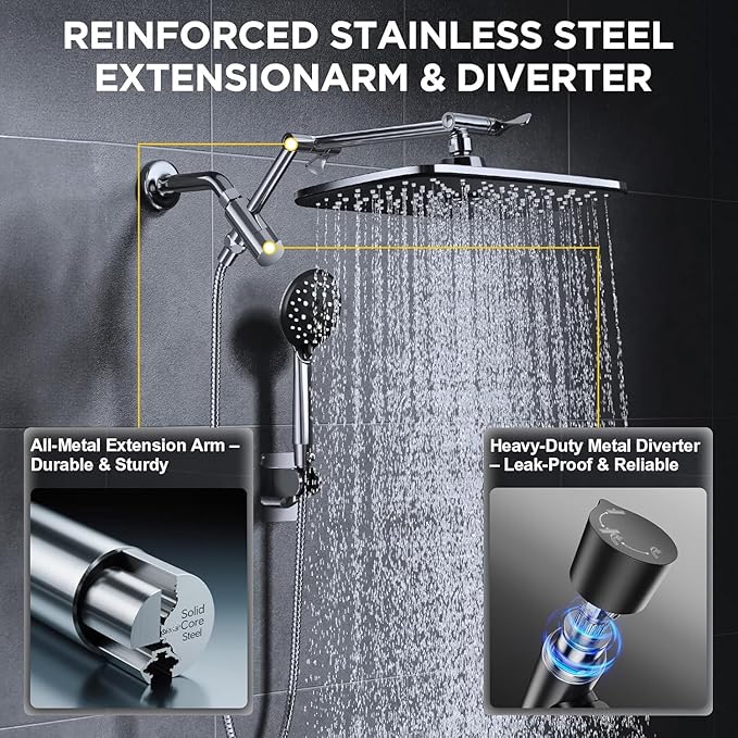 Wide Rain Shower Head with Handheld