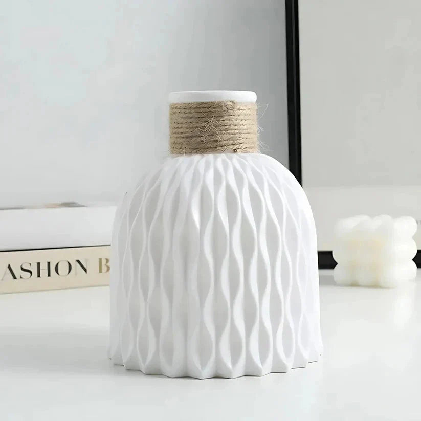 EcoVase - Rope Flower Vase Room Decor ZYLA HOMES White