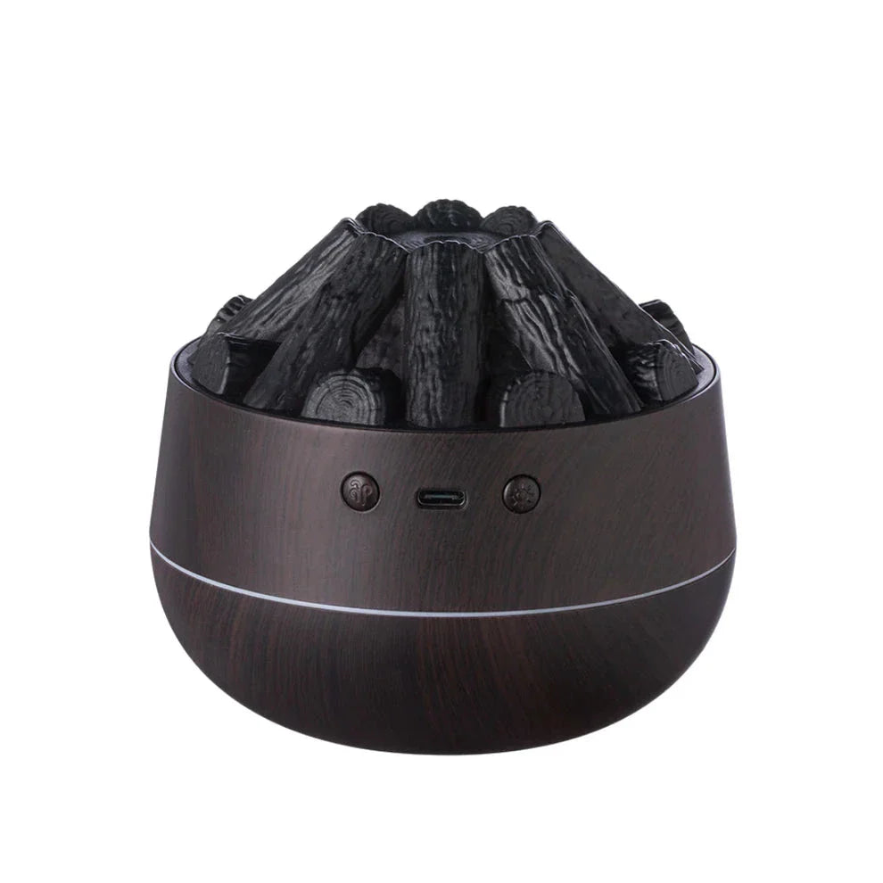 FlameMist Essential Oil Diffuser Room Decor ZYLA HOMES Dark Wood Grain