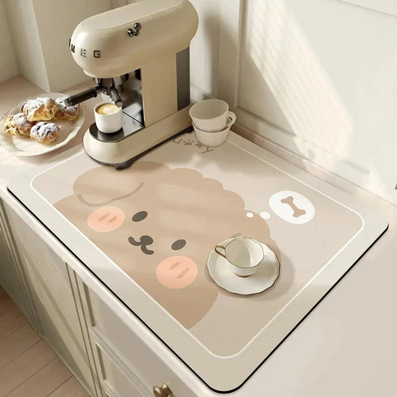 PureDry - Super Absorbent Mat Kitchen ZYLA HOMES 1 Dog Off White